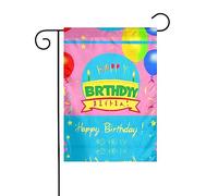 Drapeau de décoration extérieure avec ballon « Happy Birthday » - Petit drapeau de jardin - Drapeau de Noël d'hiver - 30,5 x 45,7 cm