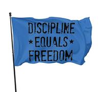 Drapeau de décoration extérieure « Discipline Equals Freedom » 3' X 5' Ft Bannière durable et résistante à la décoloration dans la cour de la maison