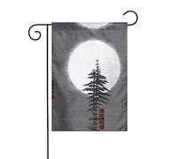 Drapeau de décoration extérieure en forme de pin lune, drapeau de jardin à suspendre, petit drapeau de jardin, drapeau de Noël d'hiver 30,5 x 45,7 cm