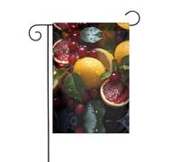 Drapeau de décoration extérieure pamplemousse citron frais, drapeau de jardin suspendu, petit drapeau de jardin, drapeau de Noël d'hiver extérieur 30,5 x 45,7 cm