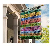 Drapeau De Décoration Supérieure Drapeau De Jardin Durable Drapeaux De Pirate Décoration Pour Pelouse Balcon Règles De Bureau Dans Ce Bureau, Nous Travaillons En Équipe. Imprimé Coloré M