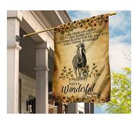 Drapeau De Décoration Supérieure Drapeaux De Pirate Double Face Drapeaux De Vacances Tableau Ancien Représentant Un Cheval Et Des Tournesols. Quel Monde Merveilleux ! M