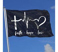 Drapeau de démonstration à la maison en plein air Faith Hope Love Drapeaux imprimés simples en polyester 3 x 5 pi