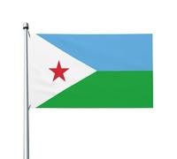 Drapeau de Djibouti - Drapeau de jardin double face - 90 x 150 cm - Convient pour une utilisation toute l'année - Décoration de porches, balcons et terrasses - Mât non inclus.