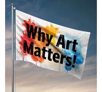 Drapeau de dortoir d'université Pourquoi l'art compte! Drapeau Décorations extérieures pour cour College Dorm Drapeaux (120 x 180 cm)