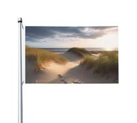 Drapeau de dunes de plage avec œillets - Pour le printemps, l'été, l'automne, l'hiver - Pour extérieur et intérieur - Bannière double face pour décorations de cour