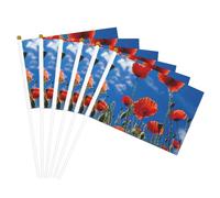 Drapeau de facilitation imprimé coquelicots sur ciel bleu, léger, décoration d'intérieur, événements, utilisation polyvalente