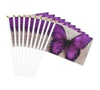 Drapeau de facilitation imprimé papillon violet léger pour défilé de décoration d'intérieur, événements polyvalents