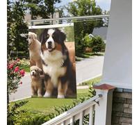 Drapeau de famille de chiens de 61 x 91 cm pour extérieur et intérieur, printemps, été, automne, hiver, drapeaux de jardin avec œillets verticaux double face pour décorations de cour