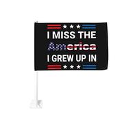 Drapeau de fenêtre de voiture « I Miss The America » dans lequel j'ai grandi, décoration de fenêtre de voiture, 12 x 18 pouces, drapeaux de voiture, drapeaux de fenêtre de voiture imperméables, clip d