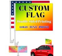 Drapeau de fenêtre de voiture personnalisé avec poteau, drapeaux de voiture | Drapeaux de voiture personnalisables pour fenêtres, voitures, SUV, double face, pour événements sportifs
