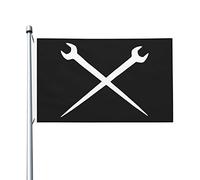 Drapeau de ferronnier avec outils croisés, 90 x 150 cm, décoration extérieure, pour jardin, maison