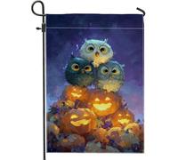 Drapeau De Festival Hibou D'Halloween, Citrouilles Colorées Et Hiboux Mignons 30X45Cm Drapeau Avec Œillets Suspendre Bannière Cour Pour Chambres Intérieure Ferme
