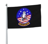 Drapeau De Festival Insigne De Vol Du Grumman F-14 Tomcat Décoration Bannière Double Face Durable Drapeaux De Maison Pour Ferme Vacances Accessoires 90X150Cm