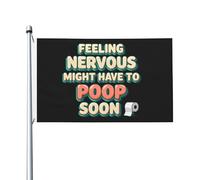 Drapeau De Festival Je Me Sens Nerveux, J'Ai Peut-Être Bientôt Envie D'Aller À La Selle. Bannières Éclatantes Imprimé Drapeau Maison Pour Porte Événement Vacances 90X150Cm