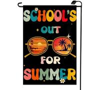 Drapeau De Festival L'École Est Finie Pour Les Lunettes De Soleil D'Été 30X45Cm Drapeau De Jardin Durable Avec Œillets Bannières Pour Intérieure Anniversaires Dortoirs