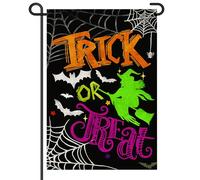 Drapeau De Festival Sorcières D'Halloween : Bat-Batman Et Trick Or Treat 30X45Cm Drapeau Maison Durable Avec Œillets Bannière Cour Pour Anniversaires Intérieure Plage