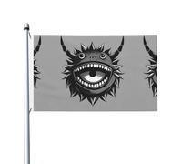 Drapeau de fête imprimé avec illustrations monstres 9,5 x 1,5 m avec œillets pour fêtes et camping
