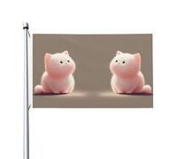 Drapeau de fête imprimé chaton Dazed 0,9 x 1,5 m Bannière festive avec œillets Convient pour les fêtes et le camping