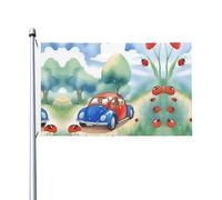 Drapeau de fête imprimé coccinelle 9,6 x 1,5 m Bannière festive avec œillets Convient pour les fêtes et le camping