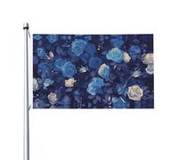 Drapeau de fête imprimé rose bleue 0,9 x 1,5 m Bannière festive avec œillets Convient pour les fêtes et le camping
