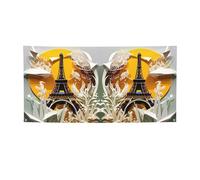 Drapeau de fête imprimé Tour Eiffel de Paris à suspendre, bannière décorative résistante aux intempéries pour une utilisation romantique de vacances