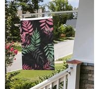 Drapeau de feuilles noires et vertes de 61 cm x 0,9 m pour extérieur et intérieur, printemps, été, automne, hiver, drapeaux de jardin avec œillets verticaux double face pour décorations de cour