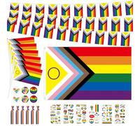 Drapeau de fierté, décorations de fierté, accessoires de la Gay Pride LGBTQ, drapeaux à main lesbiennes bisexuels, grand drapeau de fierté, décorations de défilé LGBT d'extérieur pour le mois de la