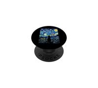 Drapeau de fierté féline tourbillonnant Ciel Nocturne Art PopSockets PopGrip Adhésif