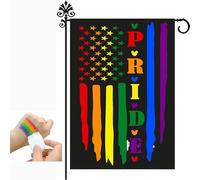 Drapeau de fierté « Love Wins » - Petit drapeau décoratif de jardin - LGBTQ - Cœurs - Pelouse - Décoration extérieure - Décoration d'intérieur double face - 30,5 x 45,7 cm (B)
