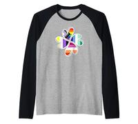 Drapeau de fierté Non Binaire lesbien Cute Heart LGBT MLM Progress Manche Raglan