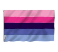 Drapeau de fierté pansexuelle omnisexuelle Anley Fly Breeze 3 x 5 pieds - résistantes à la décoloration - En-tête en toile et double couture - Drapeaux LGBT en polyester avec œillets en laiton
