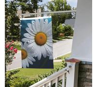 Drapeau de fleurs de marguerite 61 x 91 cm pour extérieur et intérieur, printemps, été, automne, hiver, drapeaux de jardin avec œillets verticaux double face pour décorations de cour