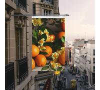 Drapeau de fleurs jaunes et fruits oranges - 9,1 x 1,5 m - Double face - Ne se décolore pas - Drapeau de jardin vertical saisonnier avec œillets en laiton - Bannière d'extérieur - Toile de fond