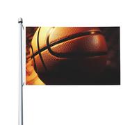 Drapeau de fond de basket-ball de 0,9 x 1,5 m double face avec œillets en laiton qui ne se décolore pas, bannière de vœux, décoration d'intérieur ou d'extérieur