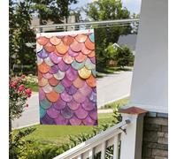 Drapeau de fond écailles de sirène 61 x 91 cm pour extérieur et intérieur, printemps, été, automne, hiver, drapeaux de jardin avec œillets verticaux double face pour décorations de cour