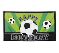 drapeau de football 90 x 150 cm noir/blanc