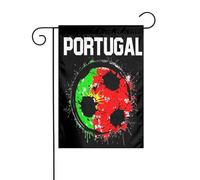 Drapeau de football portugais (Portugal) 30 x 45 cm, bannière de jardin double face, décoration saisonnière pour cour, porche, maison de campagne ou maison.