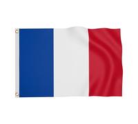 Drapeau de France 90 x 150 cm pour la Coupe du Monde 2026 - Drapeau de qualité supérieure avec 2 œillets métalliques dorés - Tricolore bleu/blanc/rouge résistant aux intempéries - 100 % polyester pour