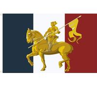 DRAPEAU DE FRANCE "SAINTE JEANNE D´ARC" LA PUCELLE D´ORLEANS, SATIN PREMIUM 120D. DIMENSION L 150x90 cm.