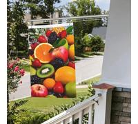 Drapeau de fruits coloré 61 x 91 cm pour extérieur et intérieur, printemps, été, automne, hiver, drapeaux de jardin avec œillets verticaux, double face, drapeaux de vacances pour décorations de cour