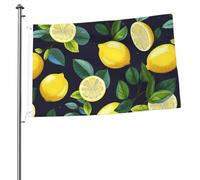 Drapeau de fruits de citron 61 x 91 cm avec impression double face pour l'extérieur, les vacances, bannière cadeau avec œillets, toile de fond pour photo pour décoration intérieure et extérieure