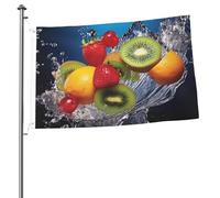 Drapeau de fruits d'eau 6,1 x 91 cm avec impression double face pour l'extérieur, les vacances, bannière cadeau avec œillets, toile de fond pour photo pour décoration intérieure et extérieure
