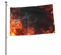 Drapeau de fumée flamme de feu 61 x 91 cm imprimé double face Drapeau de jardin Drapeau de cour pour l'extérieur Drapeaux de vacances Bannière cadeau avec œillets Toile de fond photo pour décoration
