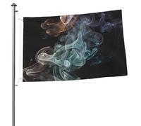 Drapeau de fumée psychédélique 6,1 x 0,9 m - Impression double face - Drapeau de jardin pour l'extérieur - Bannière cadeau avec œillets - Toile de fond pour photo pour décoration intérieure et