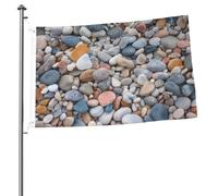 Drapeau de galets colorés de plage 6,1 x 0,9 m avec impression double face pour l'extérieur, les vacances, bannière cadeau avec œillets pour décoration intérieure et extérieure