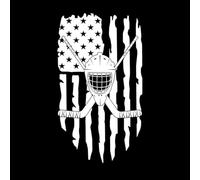 drapeau de gardien de but de hockey américain coupe de gardien de but de hockey sur glace Stickers muraux en vinyle 47.6x84cm Ne se décolle pas Blanc