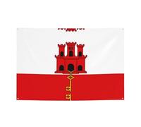 Drapeau de Gibraltar à suspendre au mur, adapté pour diverses scènes, fêtes, rassemblements (119,4 x 180,3 cm) bannière festive