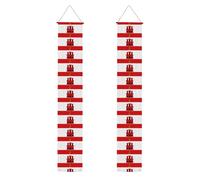 Drapeau de Gibraltar - Bannière de porche double face - Décoration extérieure pour fête, panneau de jardin étanche pour réalisation importante - Célébration à la maison