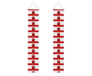 Drapeau de Gibraltar - Bannière de porche double face - Décoration extérieure pour fête, panneau de jardin étanche pour réalisation importante - Célébration à la maison